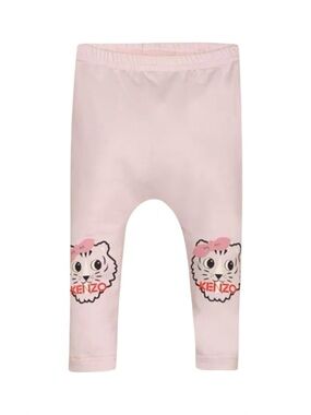 NWT KENZO Baby Girl Tiger Logo Leggings Light Pink Organic Cotton Size 3M